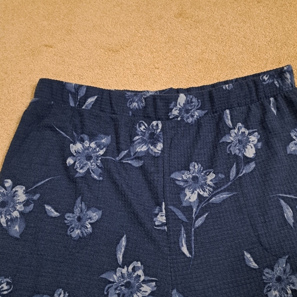 Splendid 2 Piece Pajama Set Blue Floral Top And Pant Size XL Waffle Knit NWOT - Picture 10 of 13